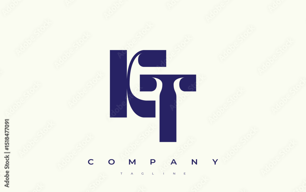 Fototapete kt abstract geometric logo design. modern and elegant logo design with simplistic typography element