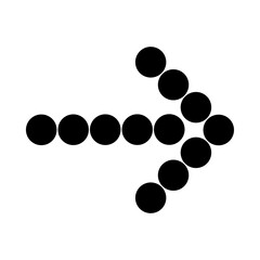 Minimalist Dotted Arrow Icon in Circles on White Background, Geometric and Modern Design for Visual Guides and Creative Projects