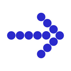 Minimalist Dotted Arrow Icon in Circles on White Background, Geometric and Modern Design for Visual Guides and Creative Projects