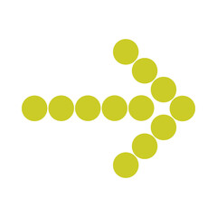 Minimalist Dotted Arrow Icon in Circles on White Background, Geometric and Modern Design for Visual Guides and Creative Projects