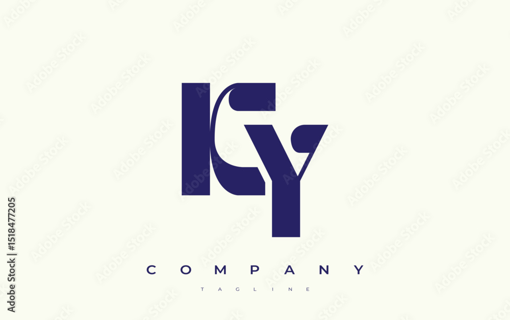 Fototapete ky abstract geometric logo design. modern and elegant logo design with simplistic typography element