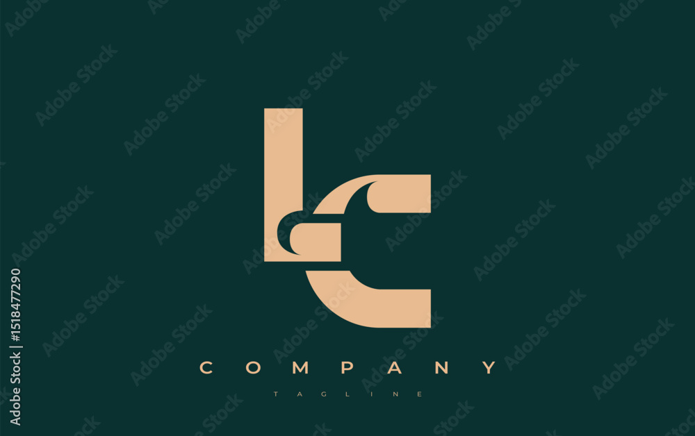 Fototapete lc abstract geometric logo design. modern and elegant logo design with simplistic typography element