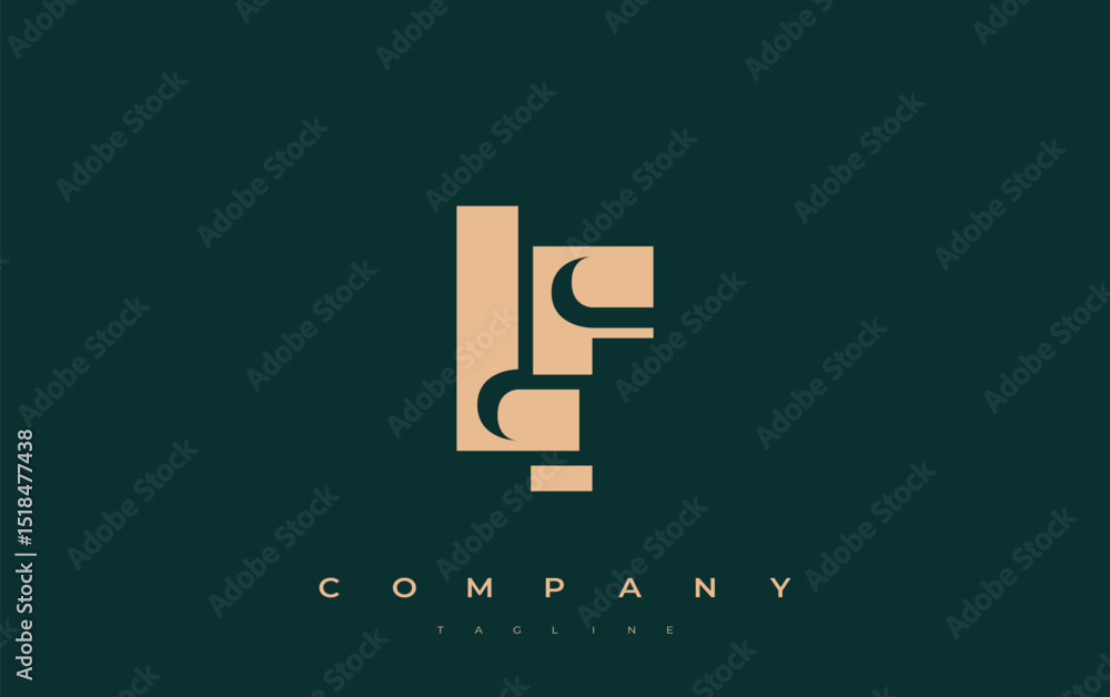 Fototapete lf abstract geometric logo design. modern and elegant logo design with simplistic typography element