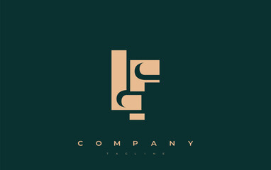 Fototapeta premium LF Abstract Geometric Logo Design. Modern and elegant logo design with simplistic typography elements, showcasing branding excellence.