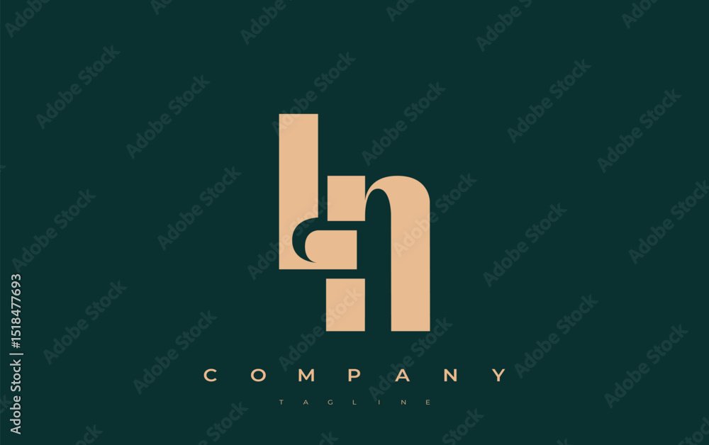 Fototapete ln abstract geometric logo design. modern and elegant logo design with simplistic typography element
