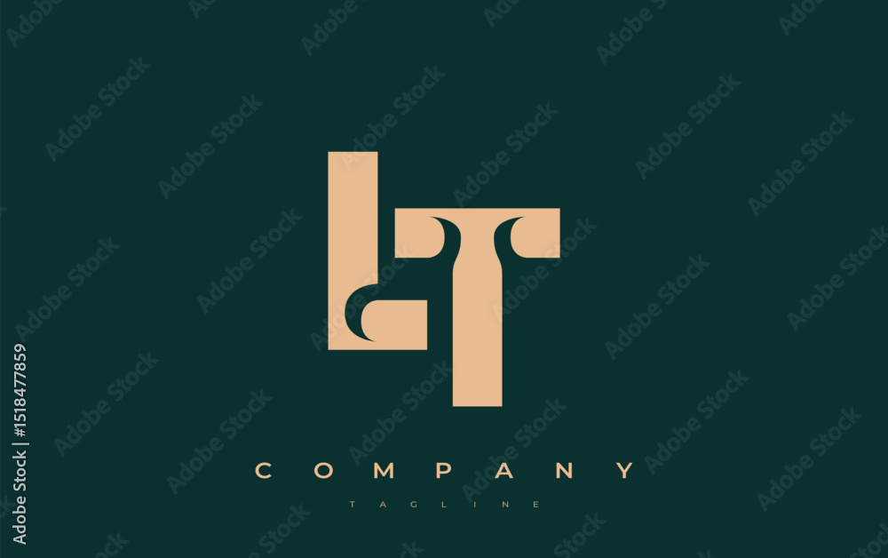 Fototapete lt abstract geometric logo design. modern and elegant logo design with simplistic typography element