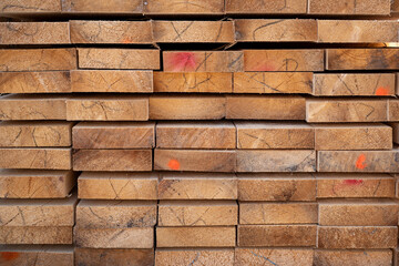 Wooden Planks and Beams for Carpentry and Construction Work