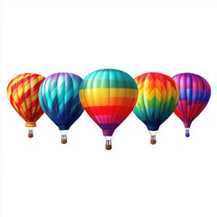 Obraz premium Colorful Hot Air Balloons Soar in the Sky , PNG isolated cut out image
