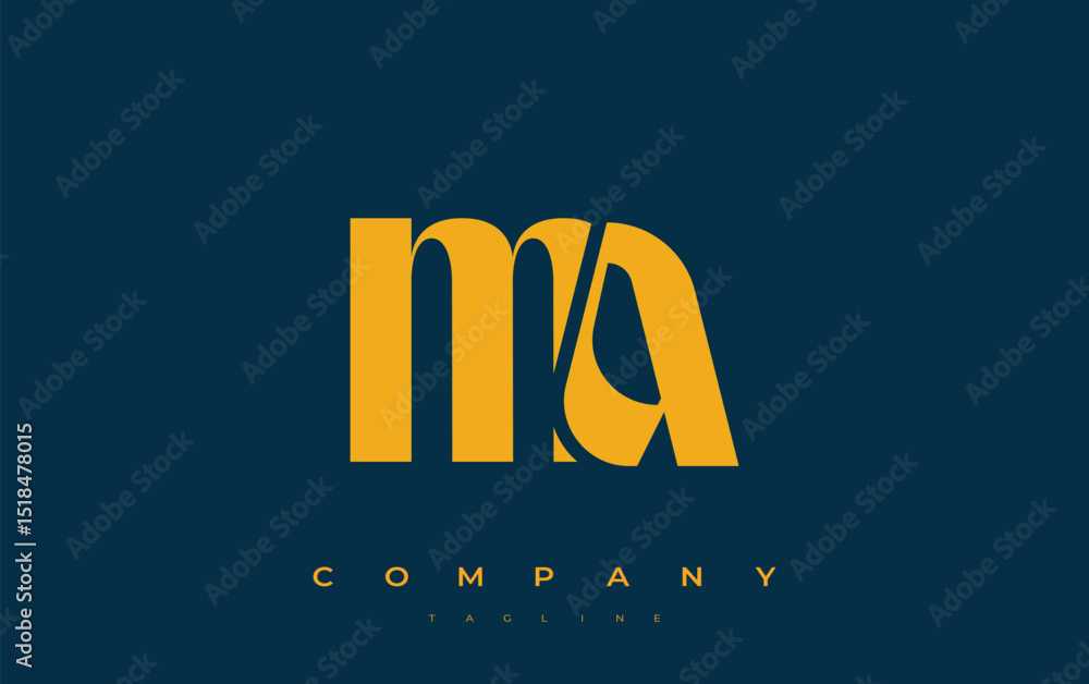 Fototapete ma abstract geometric logo design. modern and elegant logo design with simplistic typography element