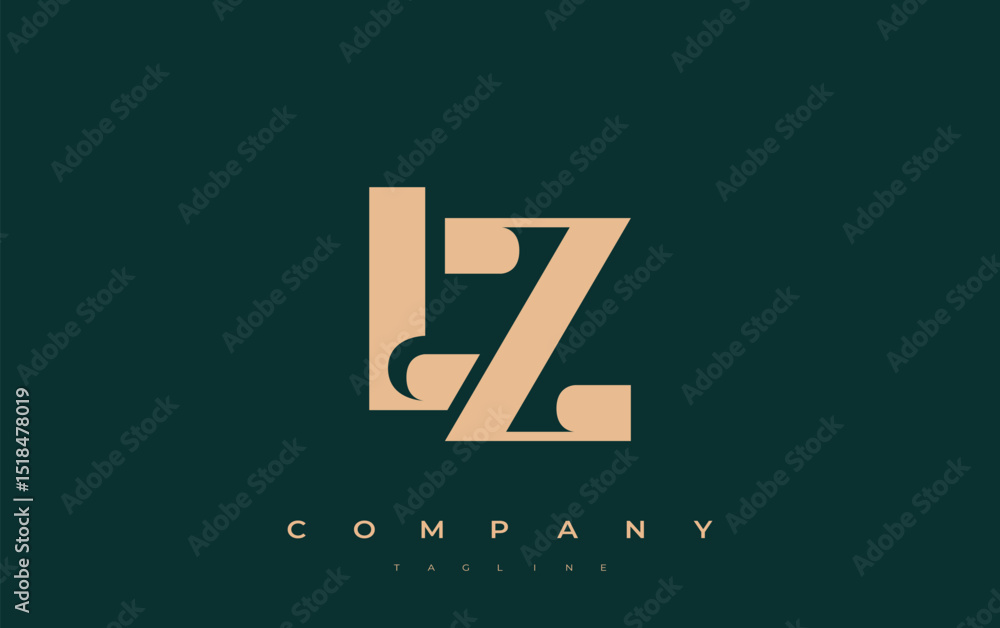 Fototapete lz abstract geometric logo design. modern and elegant logo design with simplistic typography element