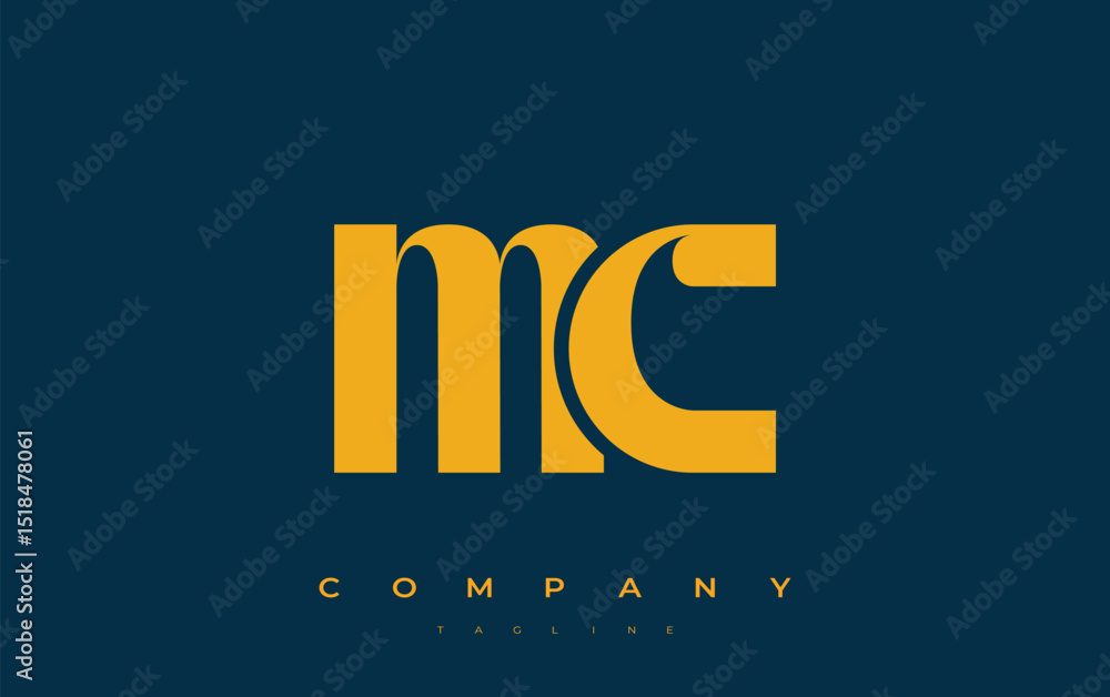 Fototapete mc abstract geometric logo design. modern and elegant logo design with simplistic typography element