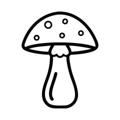 mushroom line art icon vector illustration