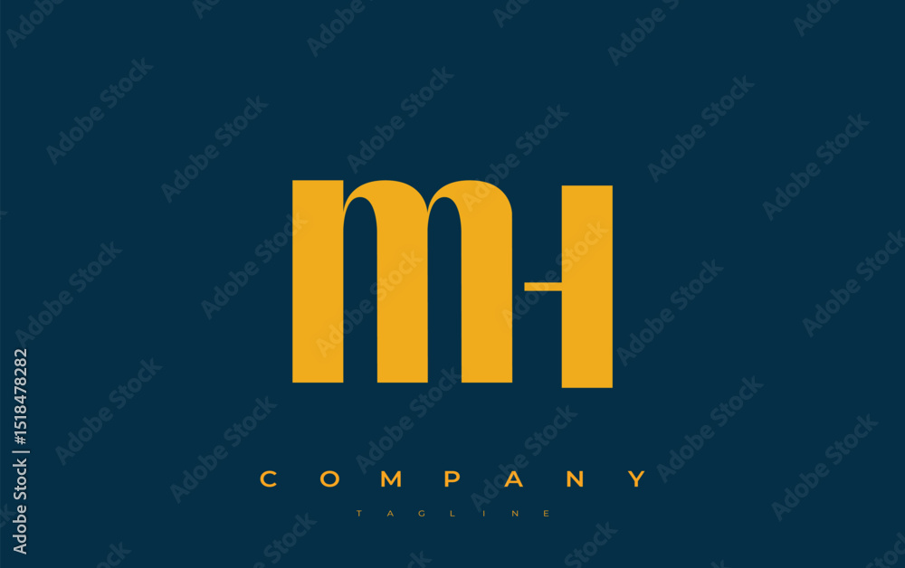 Fototapete mh abstract geometric logo design. modern and elegant logo design with simplistic typography element
