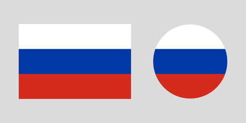Russia flag. Circle flag of Russia. Vector
