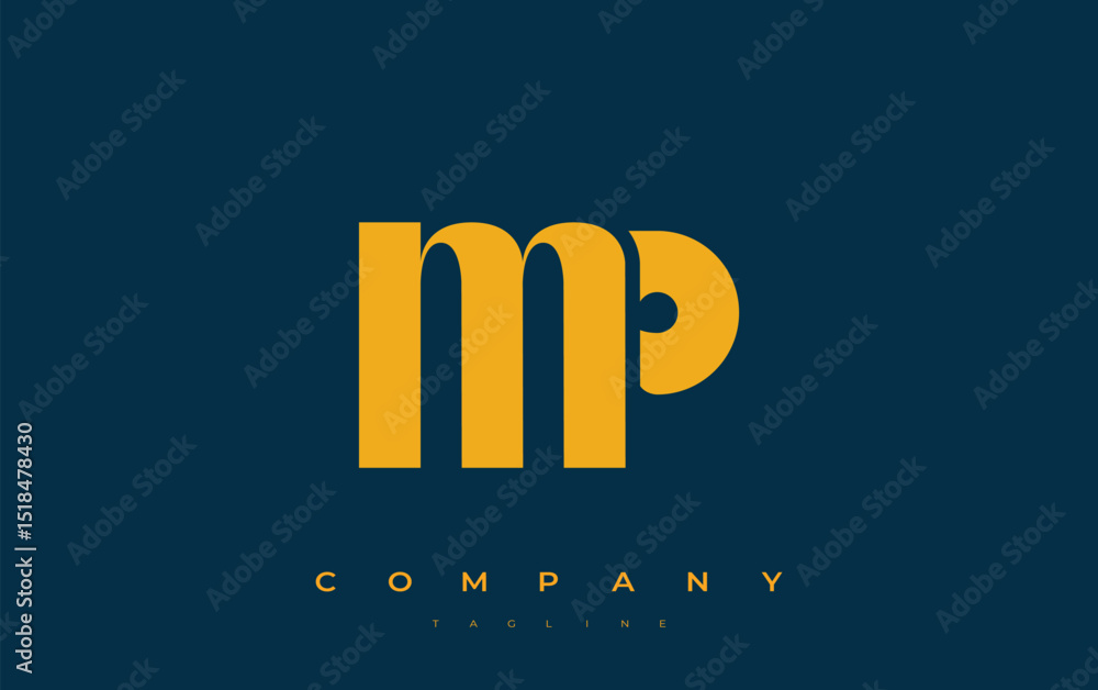 Fototapete mp abstract geometric logo design. modern and elegant logo design with simplistic typography element