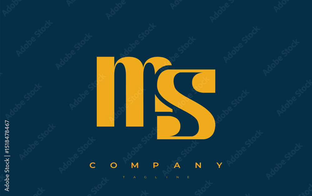 Fototapete ms abstract geometric logo design. modern and elegant logo design with simplistic typography element