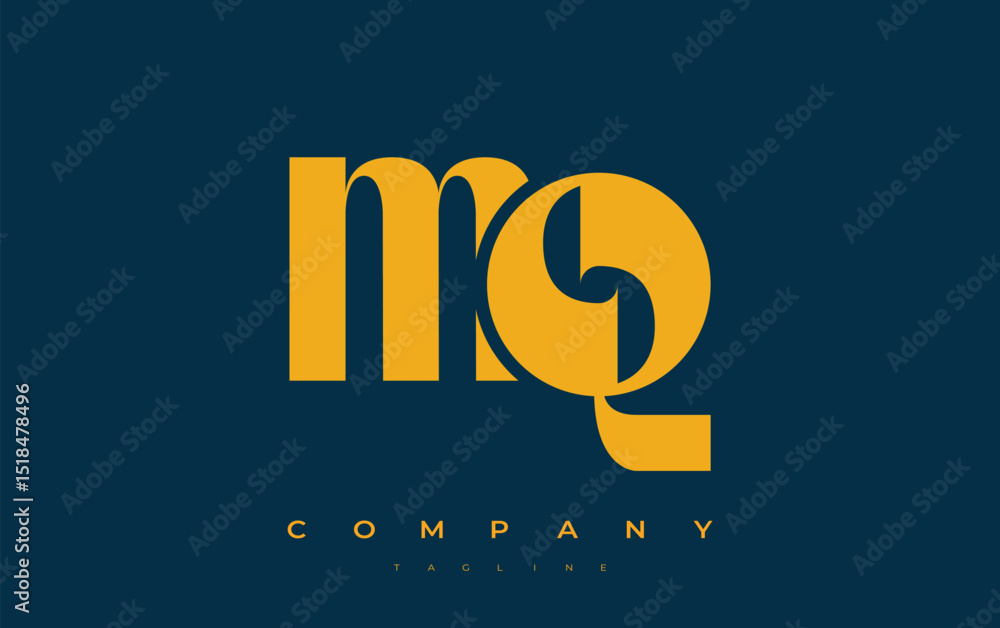 Fototapete mq abstract geometric logo design. modern and elegant logo design with simplistic typography element