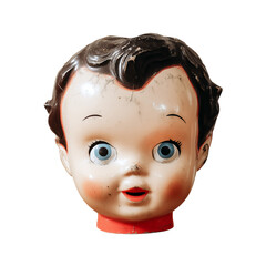 Vintage porcelain doll head no background