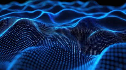 Blue virtual technology background with lines and grids illustration , no logos, no brands