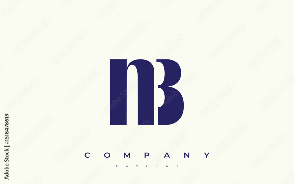 Fototapete nb abstract geometric logo design. modern and elegant logo design with simplistic typography element