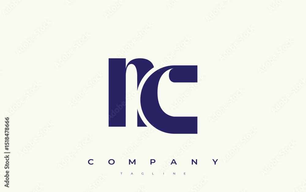 Fototapete nc abstract geometric logo design. modern and elegant logo design with simplistic typography element