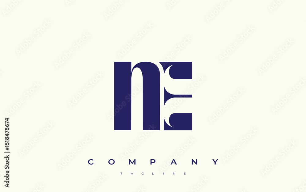 Fototapete ne abstract geometric logo design. modern and elegant logo design with simplistic typography element