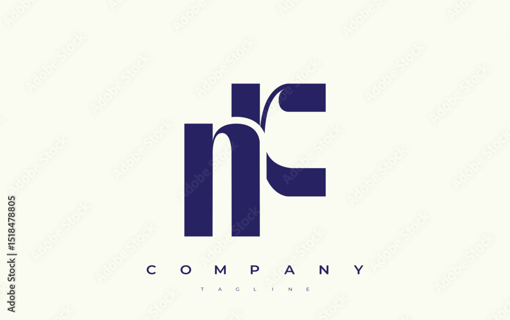 Fototapete nk abstract geometric logo design. modern and elegant logo design with simplistic typography element