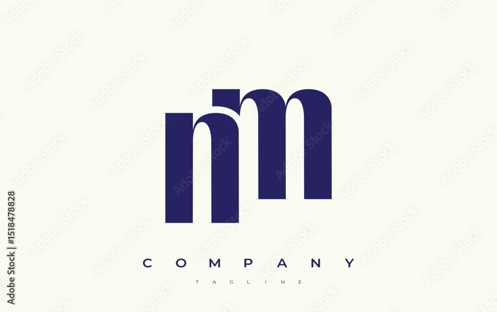 Fototapete nm abstract geometric logo design. modern and elegant logo design with simplistic typography element