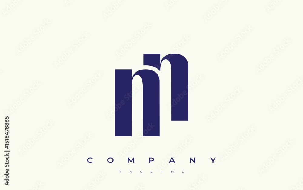 Fototapete nn abstract geometric logo design. modern and elegant logo design with simplistic typography element