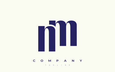 NM Abstract Geometric Logo Design. Modern and elegant logo design with simplistic typography elements, showcasing branding excellence.
