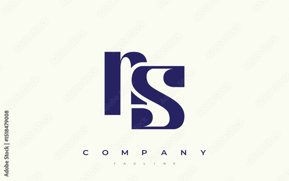 Fototapete ns abstract geometric logo design. modern and elegant logo design with simplistic typography element