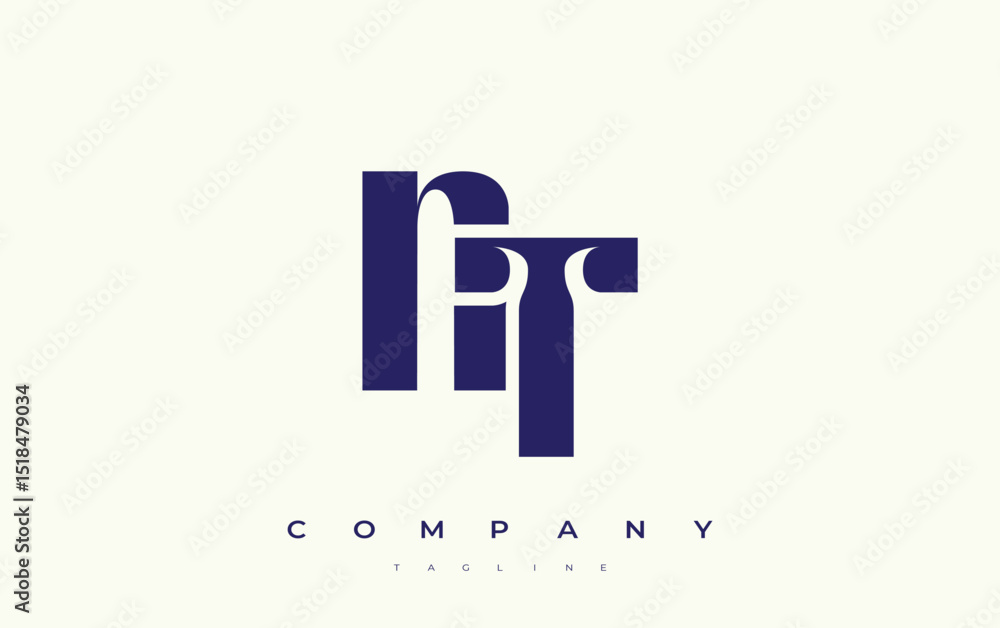 Fototapete nt abstract geometric logo design. modern and elegant logo design with simplistic typography element