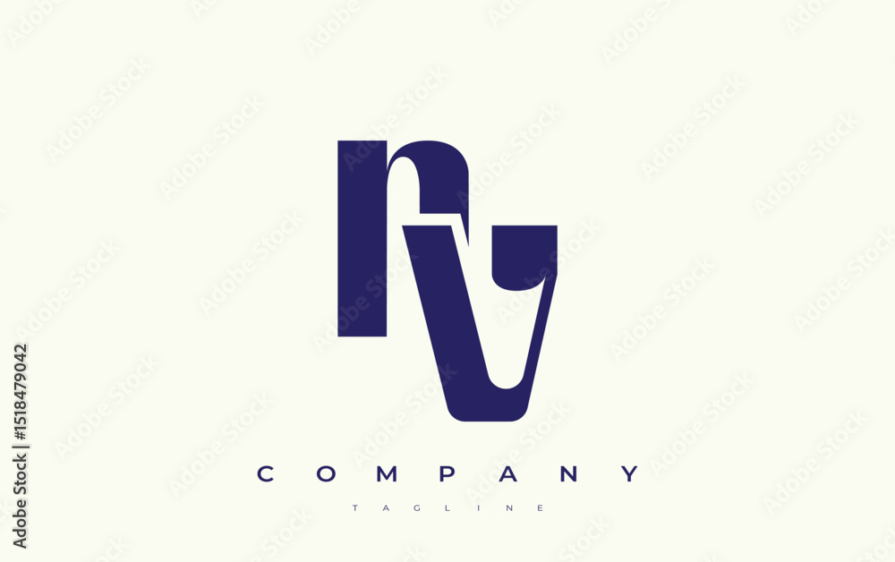Fototapete nv abstract geometric logo design. modern and elegant logo design with simplistic typography element