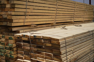 Wooden Planks and Beams for Carpentry and Construction Work