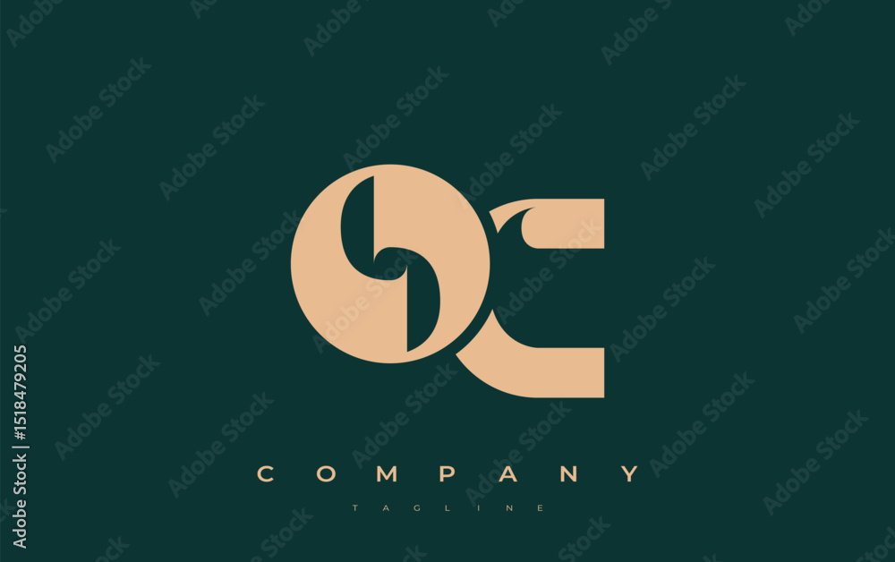 Fototapete oc abstract geometric logo design. modern and elegant logo design with simplistic typography element