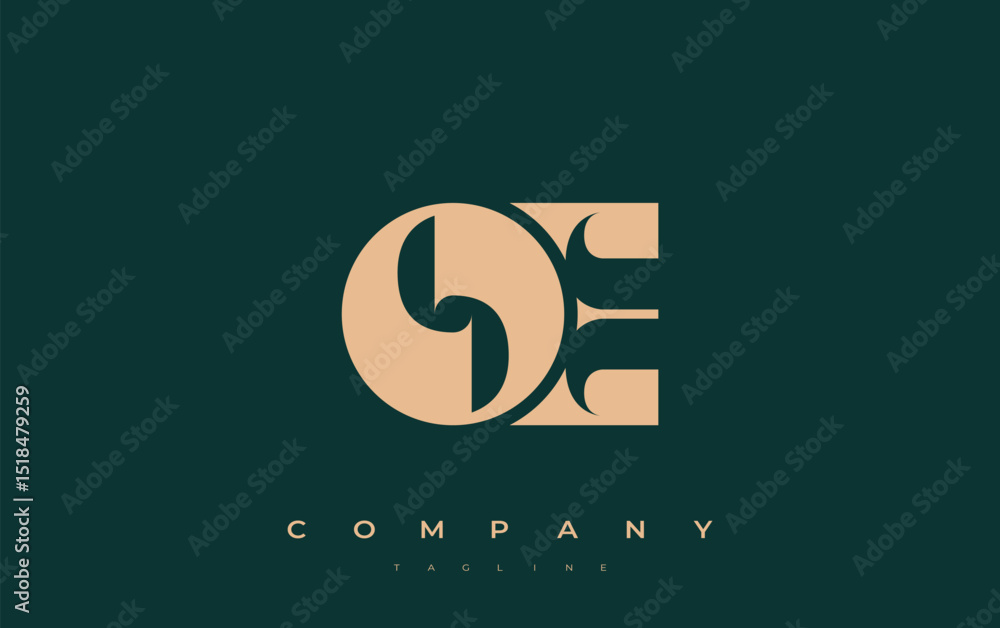 Fototapete oe abstract geometric logo design. modern and elegant logo design with simplistic typography element