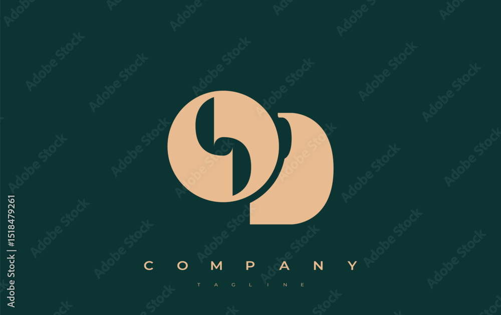 Fototapete od abstract geometric logo design. modern and elegant logo design with simplistic typography element