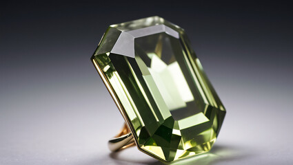 Isolated Green Jewel with Reflective Surface – High-End Jewelry Concept