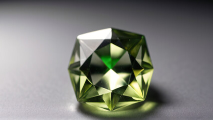 Isolated Green Jewel with Reflective Surface – High-End Jewelry Concept