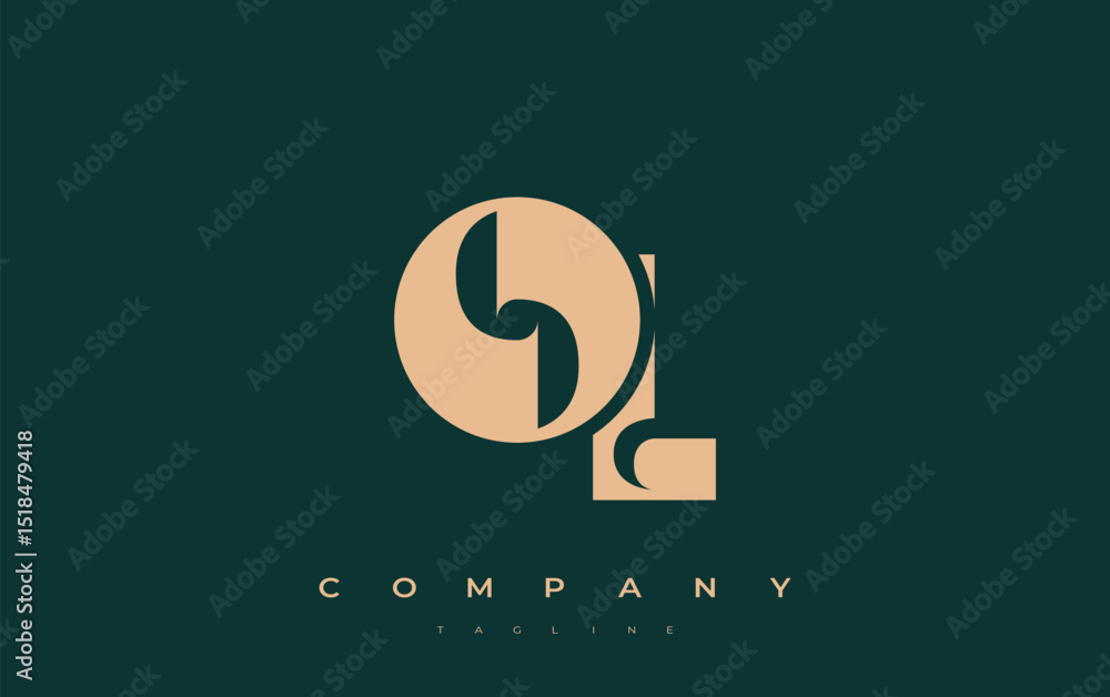 Fototapete ol abstract geometric logo design. modern and elegant logo design with simplistic typography element