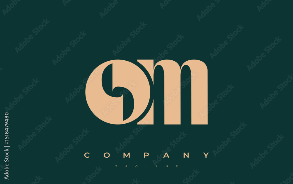 Fototapete om abstract geometric logo design. modern and elegant logo design with simplistic typography element