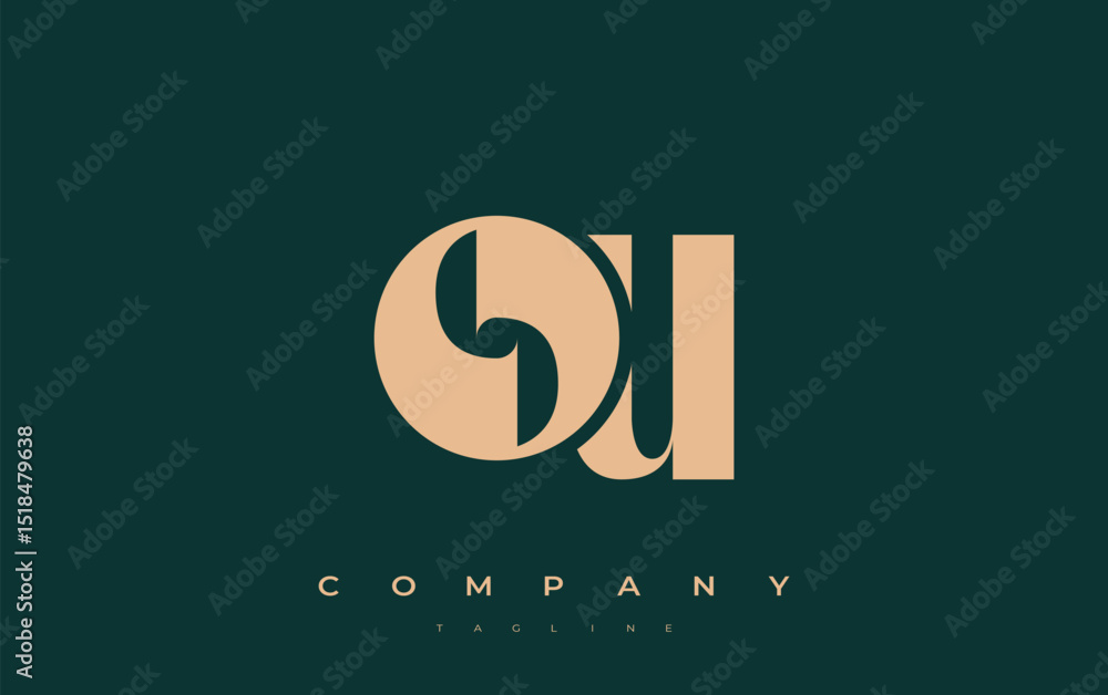 Fototapete ou abstract geometric logo design. modern and elegant logo design with simplistic typography element