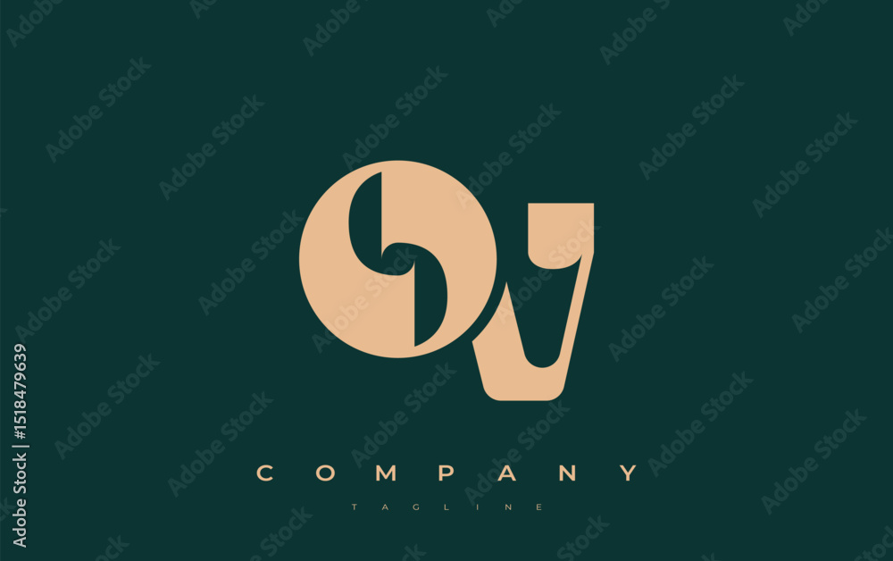 Fototapete ov abstract geometric logo design. modern and elegant logo design with simplistic typography element
