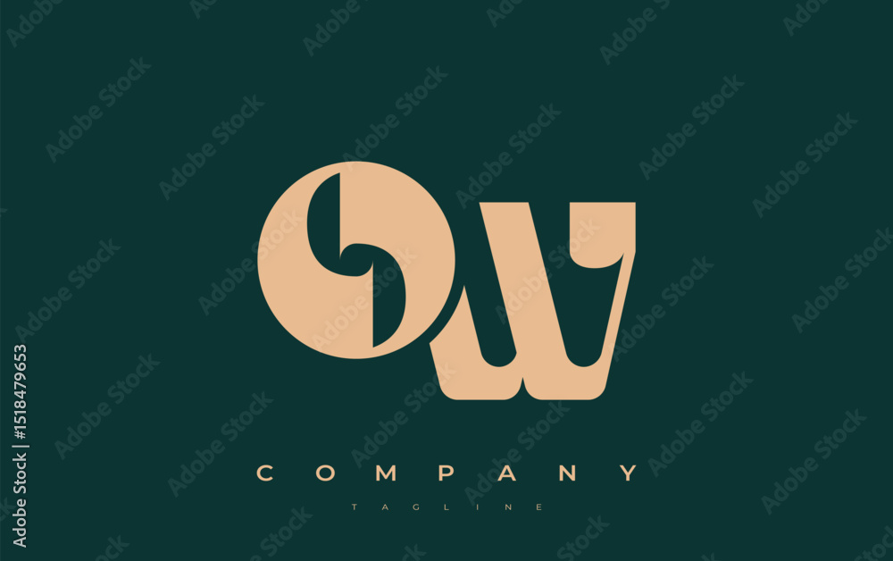 Fototapete ow abstract geometric logo design. modern and elegant logo design with simplistic typography element