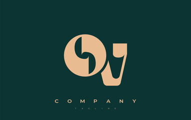 OV Abstract Geometric Logo Design. Modern and elegant logo design with simplistic typography elements, showcasing branding excellence.