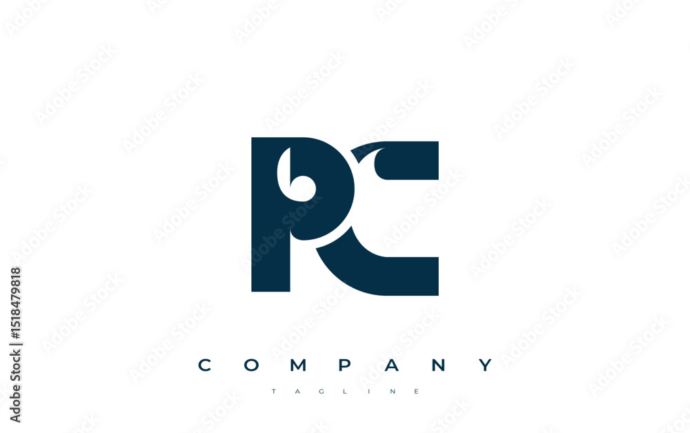 Fototapete pc abstract geometric logo design. modern and elegant logo design with simplistic typography element
