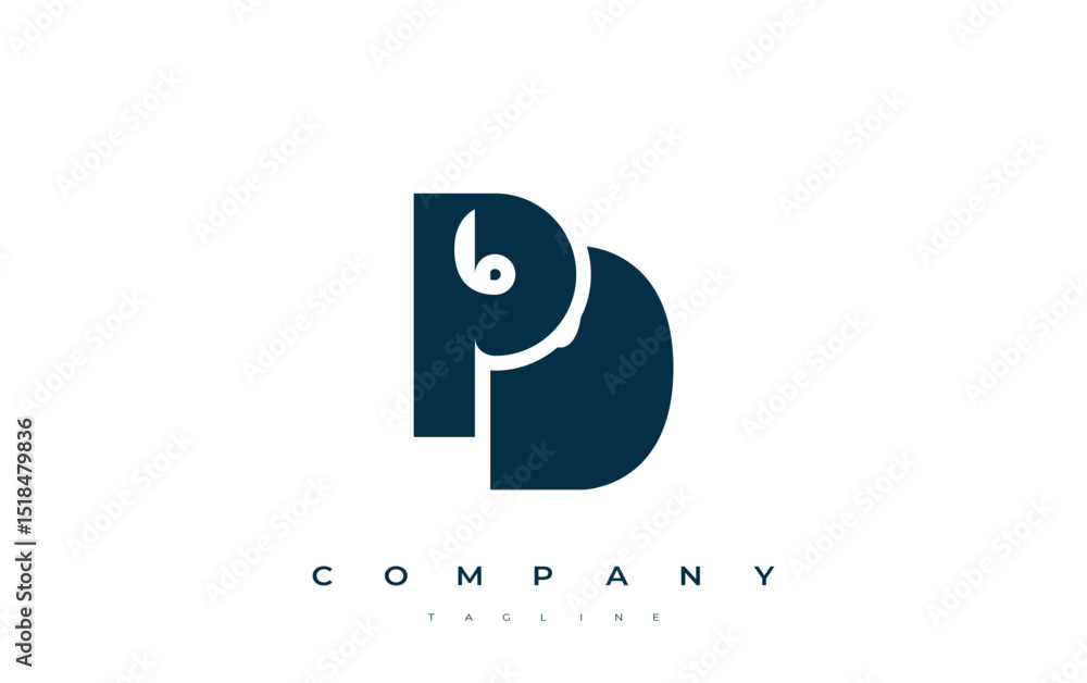 Fototapete pd abstract geometric logo design. modern and elegant logo design with simplistic typography element