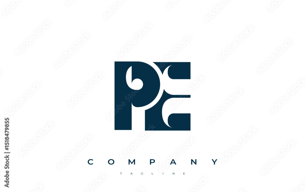 Fototapete pe abstract geometric logo design. modern and elegant logo design with simplistic typography element