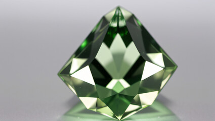 Shiny Green Crystal with Star Pattern – Elegant Jewel Macro Shot