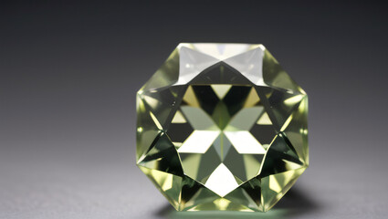 Shiny Green Crystal with Star Pattern – Elegant Jewel Macro Shot